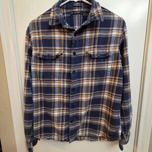 Lucky Brand Men Classic Fit Plaid Flannel Long Sleeve Button Up Shirt Size S